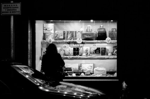 Dreaming in front of the shop window