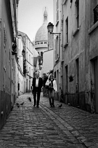 Walking down the street