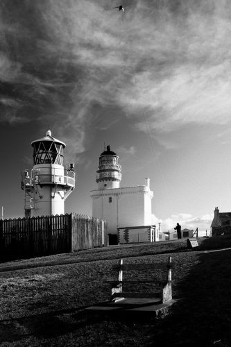 Kite near double lighthouse