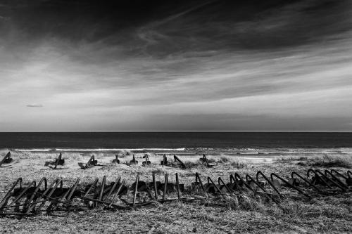 Anchors on the beach