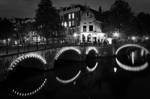 Bridge in Amsterdam at night
